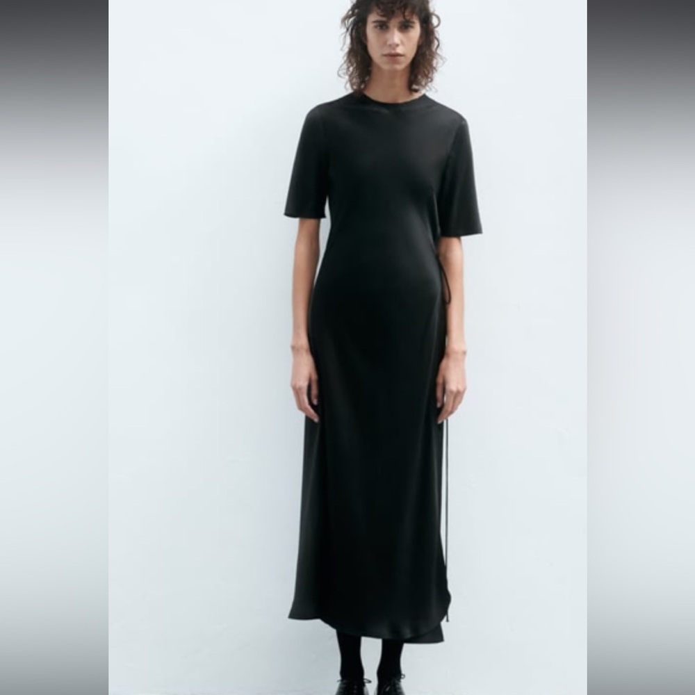 Zara limited edition satin effect wrap dress ZW collection